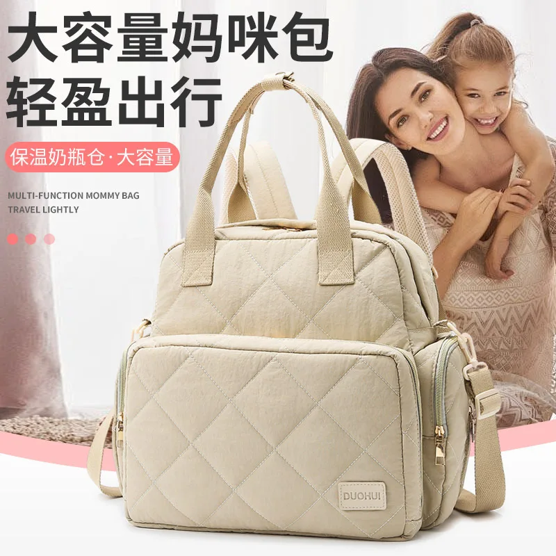 Bolsa de pañales térmica multifuncional tipo mochila para bebé