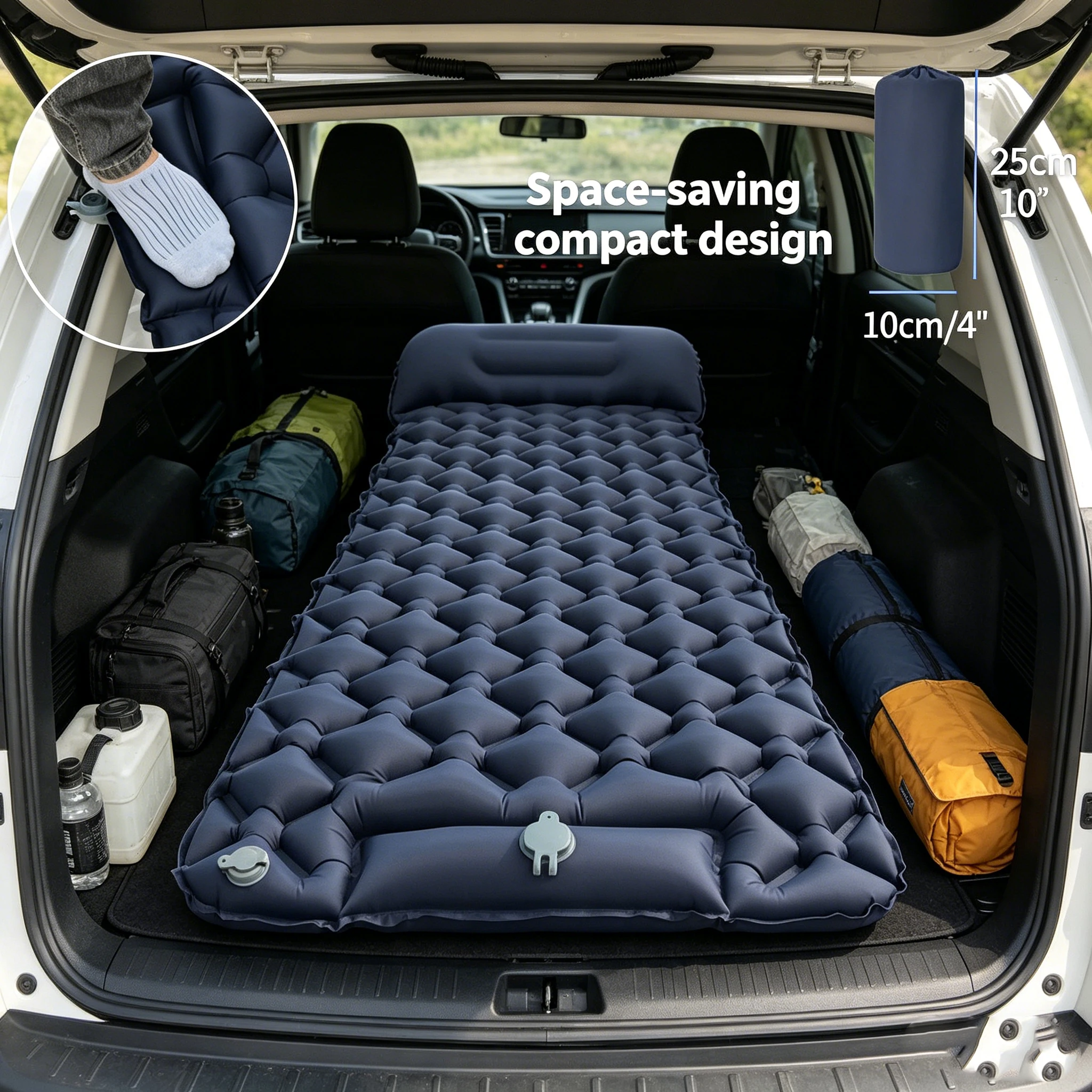 Colchón hinchable para acampada con almohada ergonómica - imagen 3