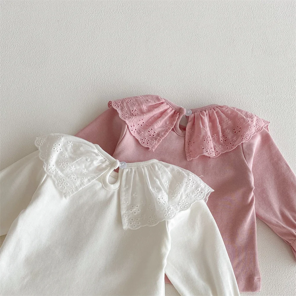 Camisa de niña con cuello de encaje y manga larga primavera-otoño - imagen 5