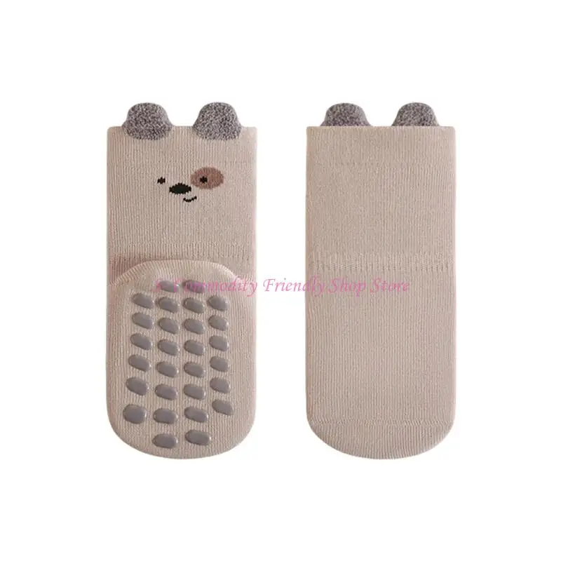 Calcetines antideslizantes bebé de algodón peinado suave para caminar - imagen 4