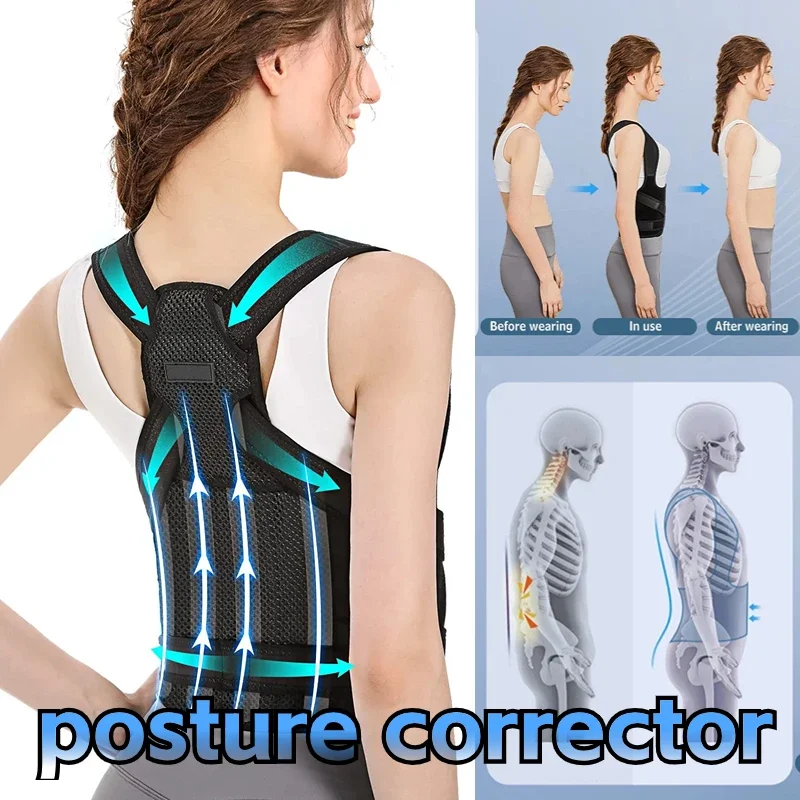 Corrector de postura infantil, soporte espinal ajustable y cómodo