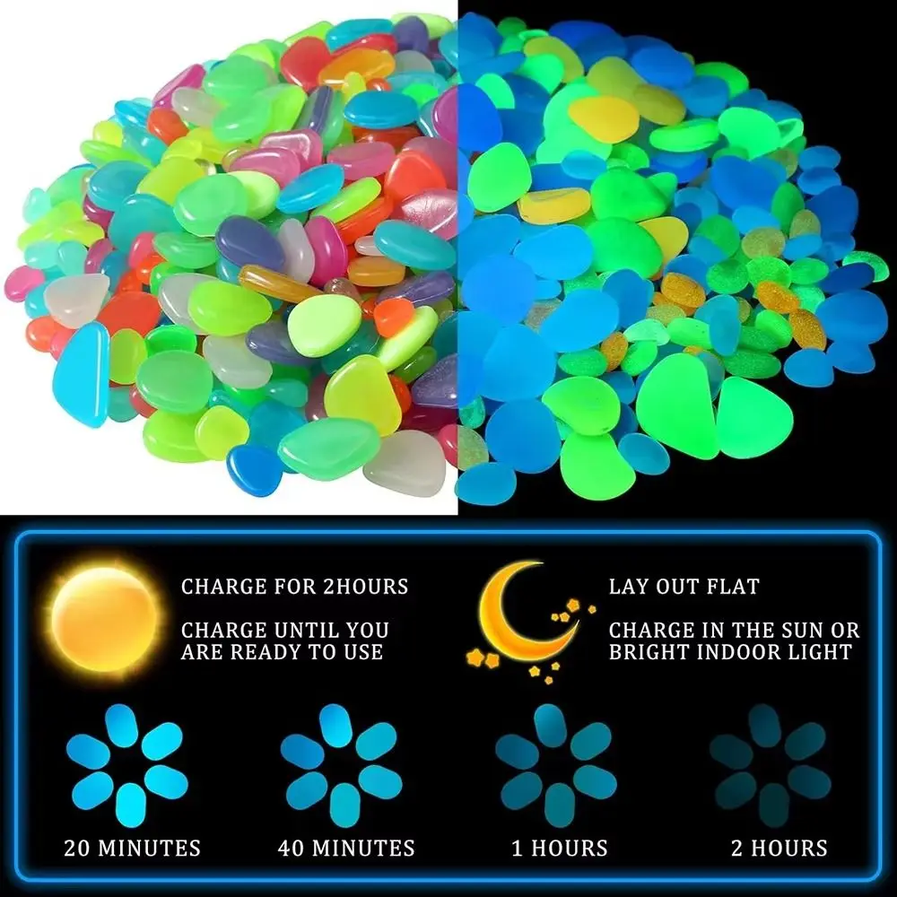 Piedras luminosas de resina para acuario que brillan en la oscuridad - imagen 2