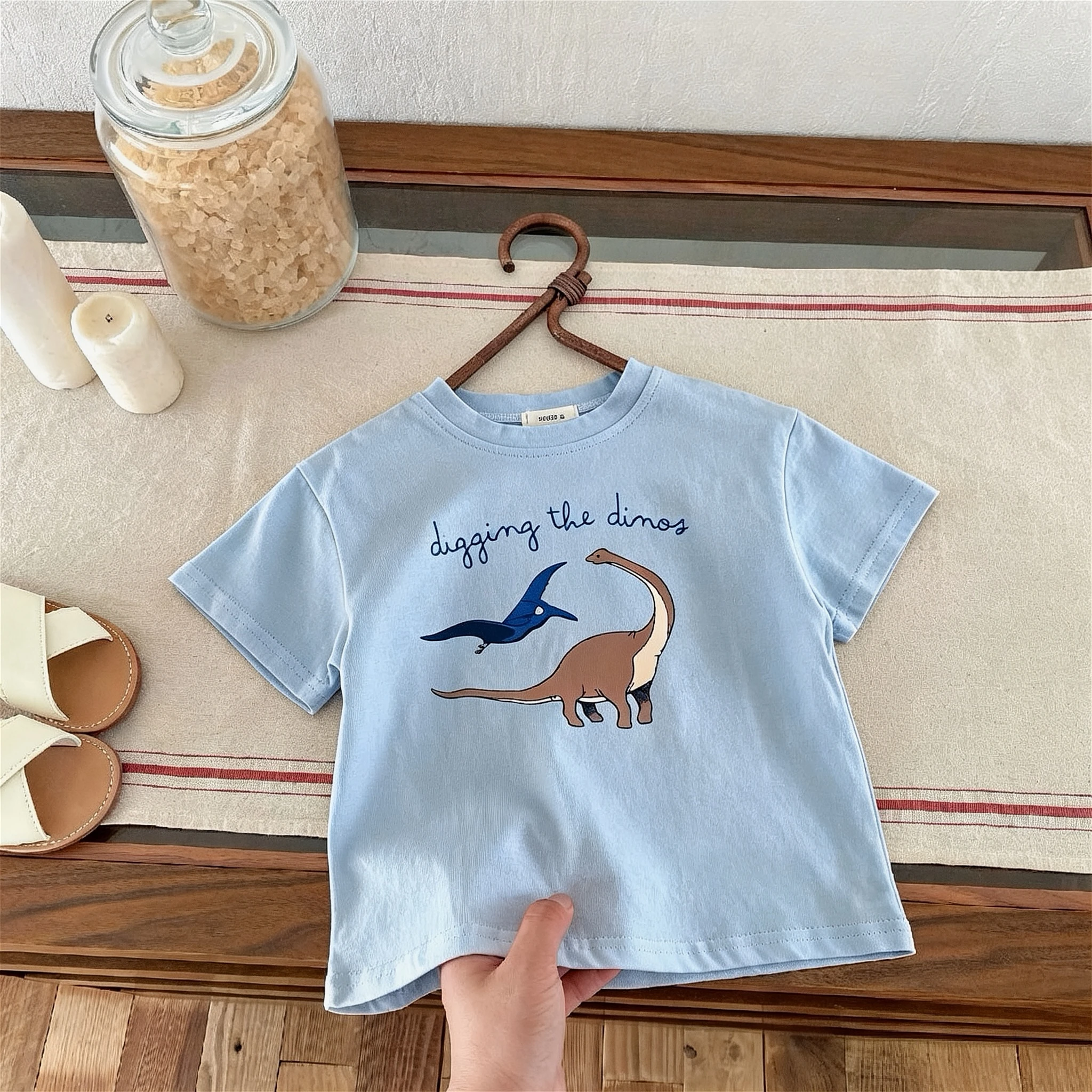 Camiseta infantil manga corta estampada holgada con cuello redondo - imagen 5