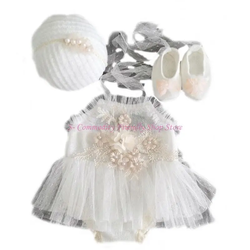 Accesorios para fotografía de recién nacido con vestido de encaje - imagen 3