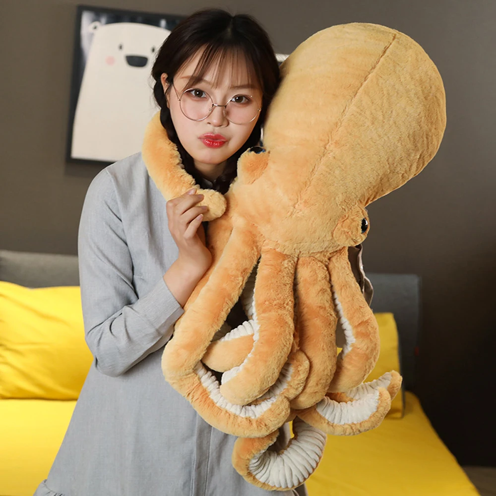 Peluche de pulpo multicolor con ventosa y ojos azules - imagen 4