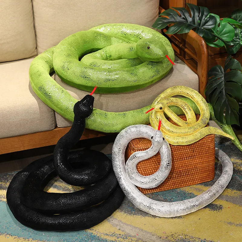 Peluche de serpiente gigante de tela para Halloween, suave - imagen 3
