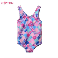 DXTON traje de baño niña de una pieza sirena brillante monokini