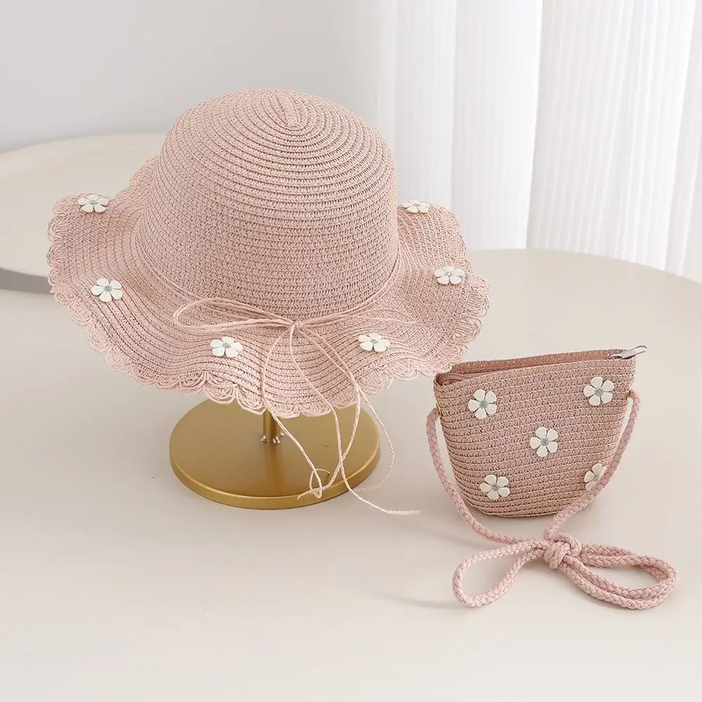 Sombrero de playa niños ala ancha con flores y protección solar - imagen 2