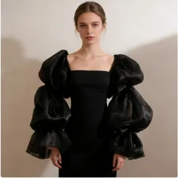 Mangas bohemias de burbujas con velo en brazo desmontable para boda