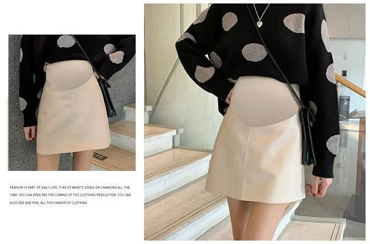 Falda en cuero PU en diferentes tonos disponibles