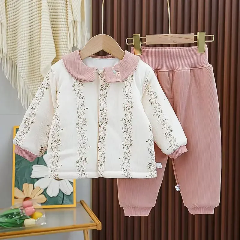 Chaqueta acolchada y pantalón conjunto invierno niña