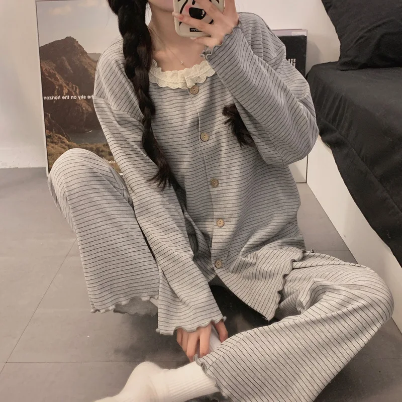 Pijama lactancia algodón para embarazo – camisón de amamantar - imagen 5