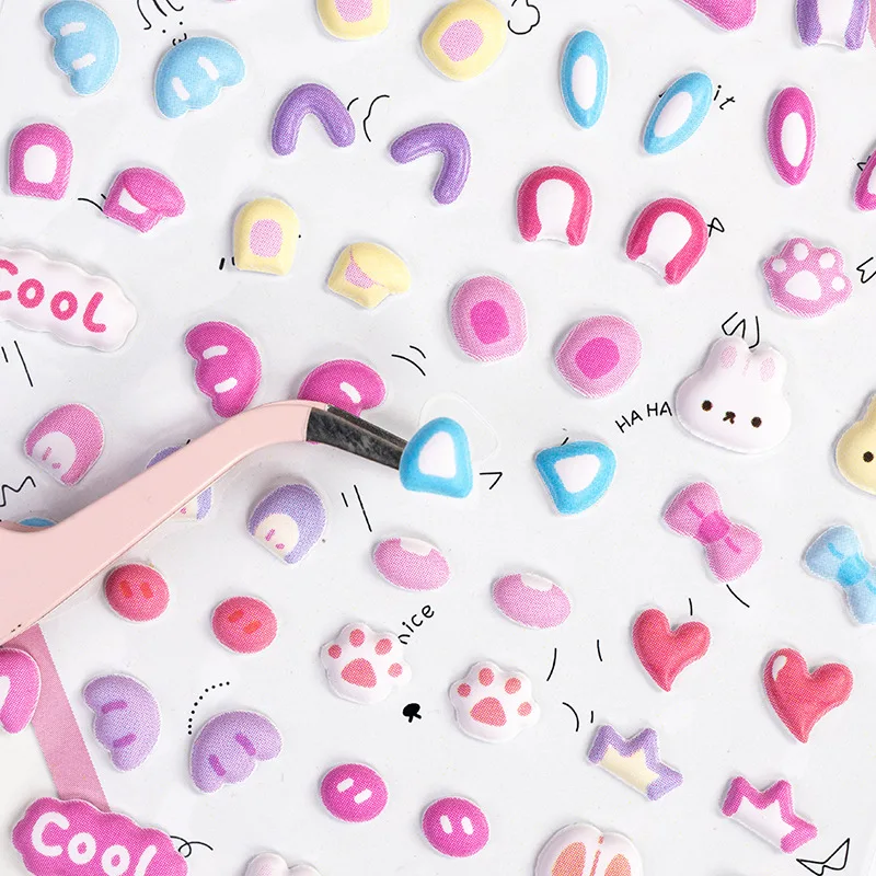 Pegatinas 3D de animales con orejitas, estilo tierno DIY infantil - imagen 3