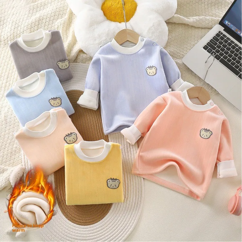 Camiseta térmica de forro polar cálido para dormir en invierno