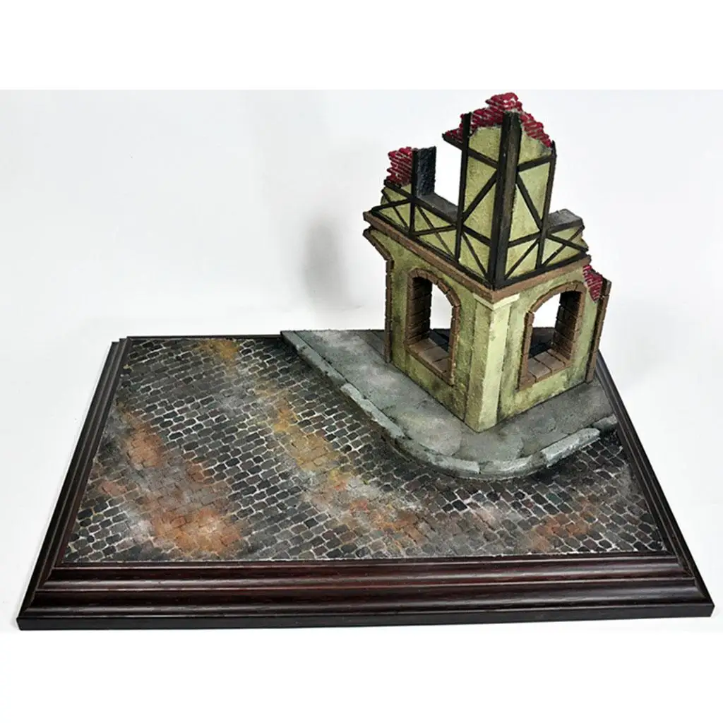 Detalle del kit de casa en ruinas para miniaturas y hobby DIY