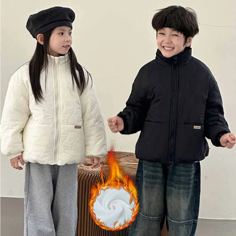 Abrigo acolchado infantil de invierno cálido y ligero tipo parka