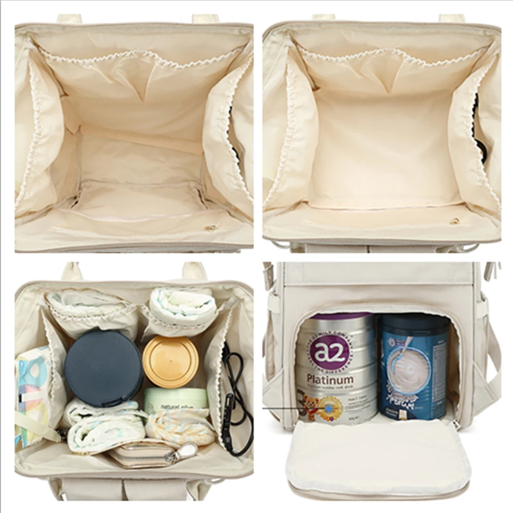 Bolsa de pañales para bebés impermeable gris maternidad viajes - imagen 4