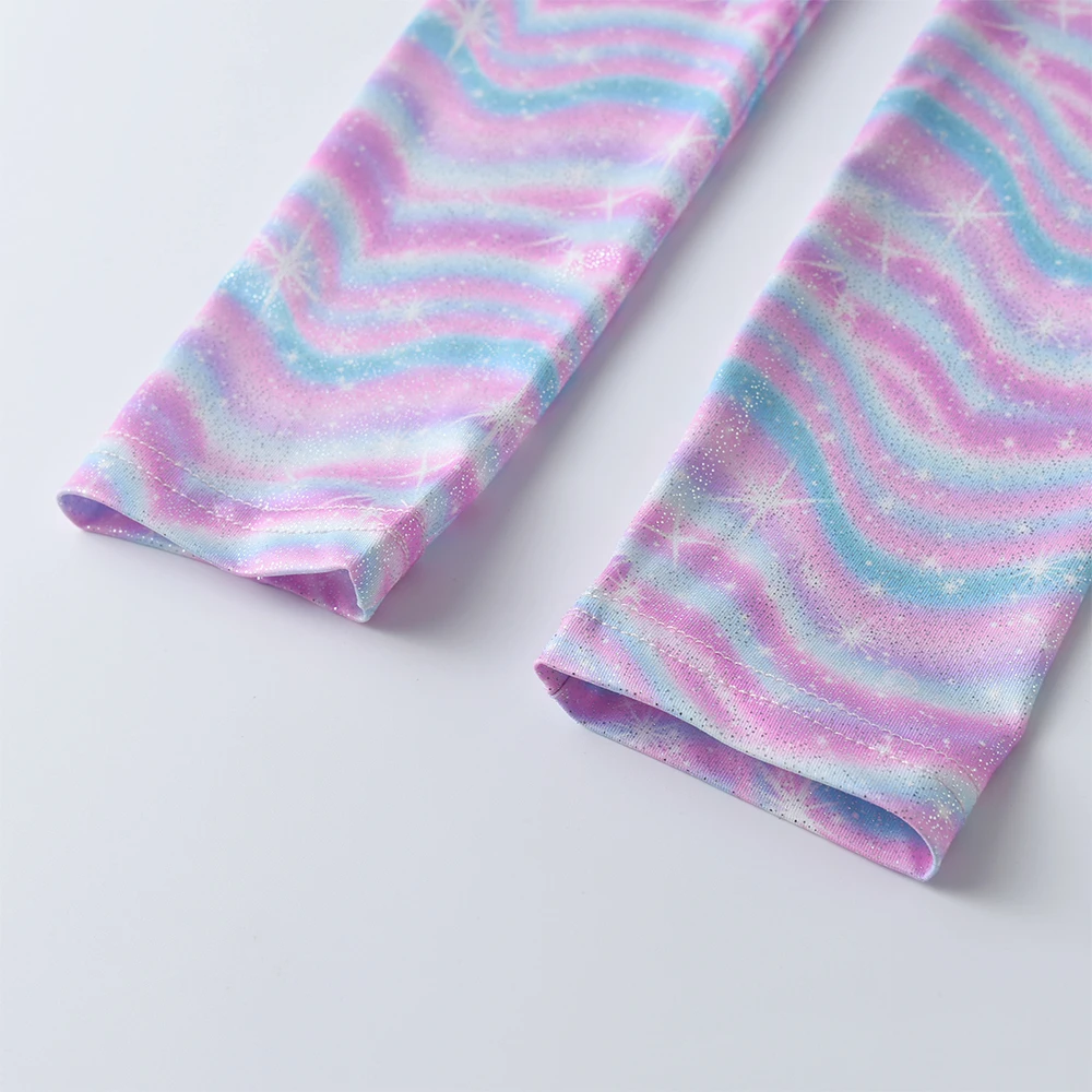DXTON leggings de rayas degradado caramelo para niñas de primavera - imagen 5