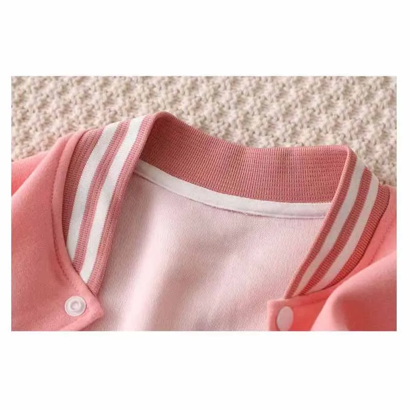Chaqueta de béisbol infantil con cuello redondo y letras - imagen 3