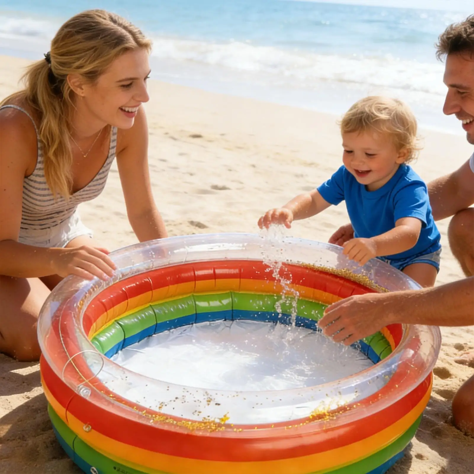 Piscina infantil hinchable redonda de PVC para jardín y patio