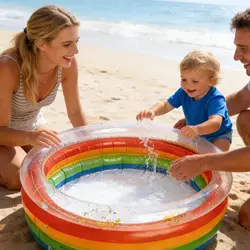 Piscina infantil hinchable redonda de PVC para jardín y patio