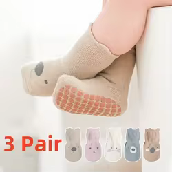 Calcetines antideslizantes de tubo medio transpirables para niñas