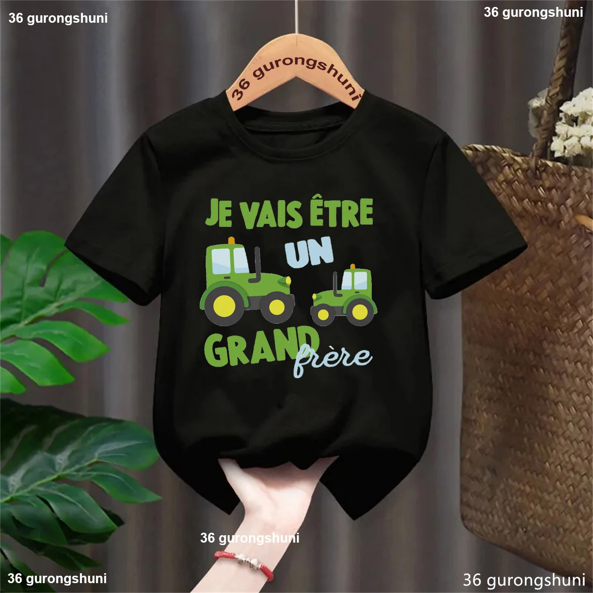 Camiseta hermano mayor niño con estampado camión para anuncio embarazo