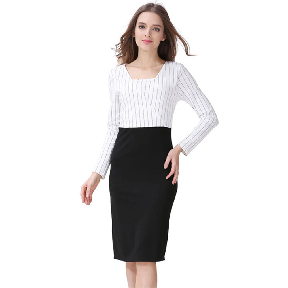 Vestido de maternidad elástico de algodón suave para entretiempo - imagen 5
