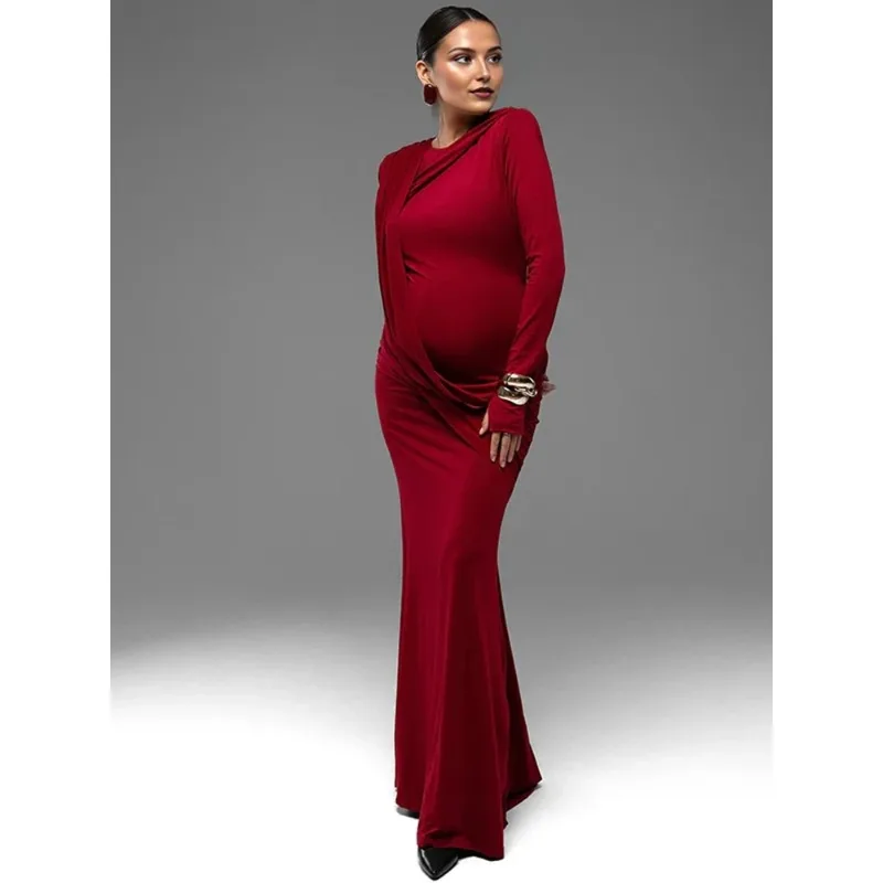 Vestido de maternidad cruzado para sesión de fotos – espalda abierta - imagen 4