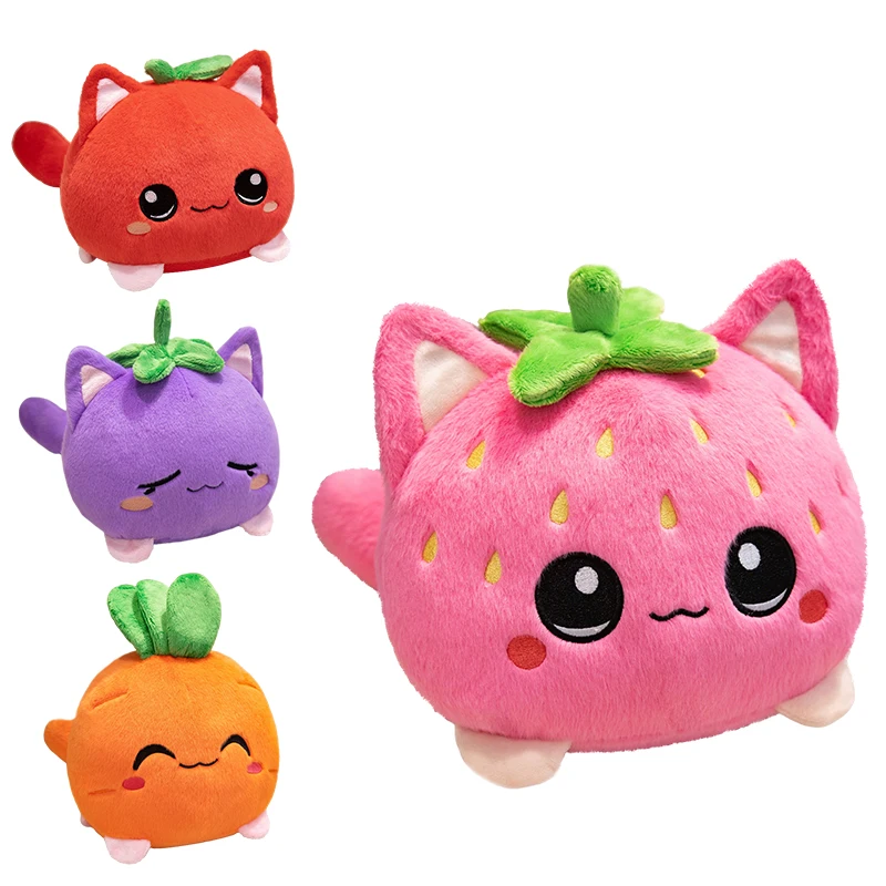 Peluche gatito fresa Kawaii rosa suave decorativo - imagen 2