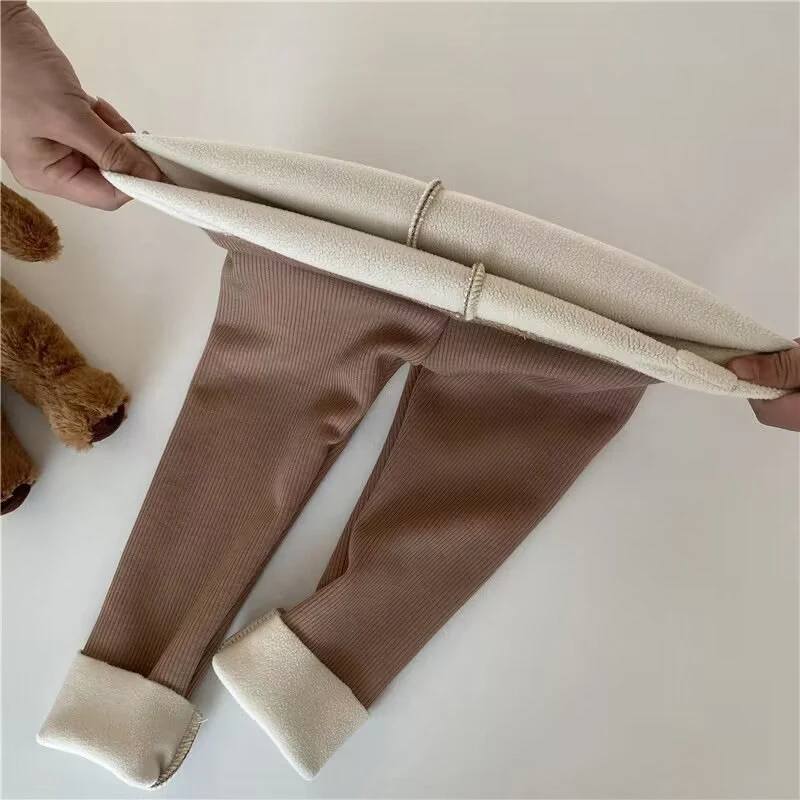 Pantalones acolchados de piel con oso para niños y niñas - imagen 5