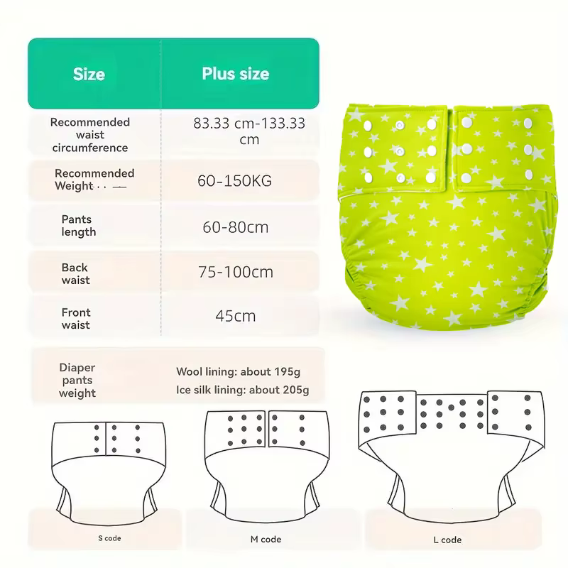 Pañales de tela lavables para adultos - Tallas grandes y ajustables - imagen 3