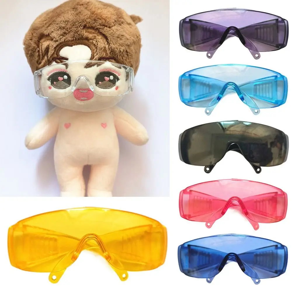 Gafas de felpa con lentes azules estilo Y2K para muñeca BJD
