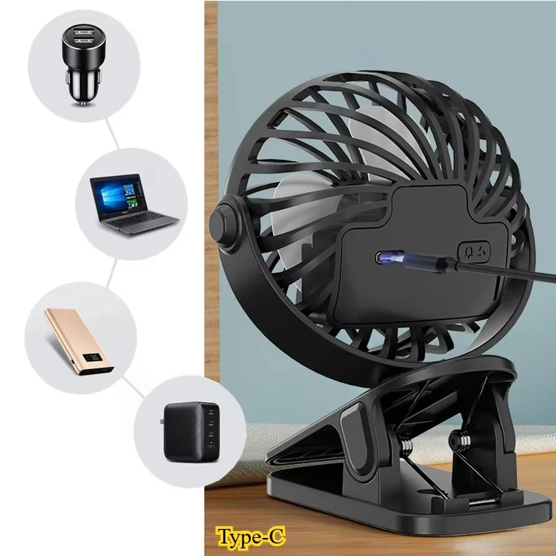 Ventilador portátil recargable para carrito de bebé, mano y hogar - imagen 5