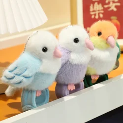 Peluche de loro verde suave con llavero, estilo tierno