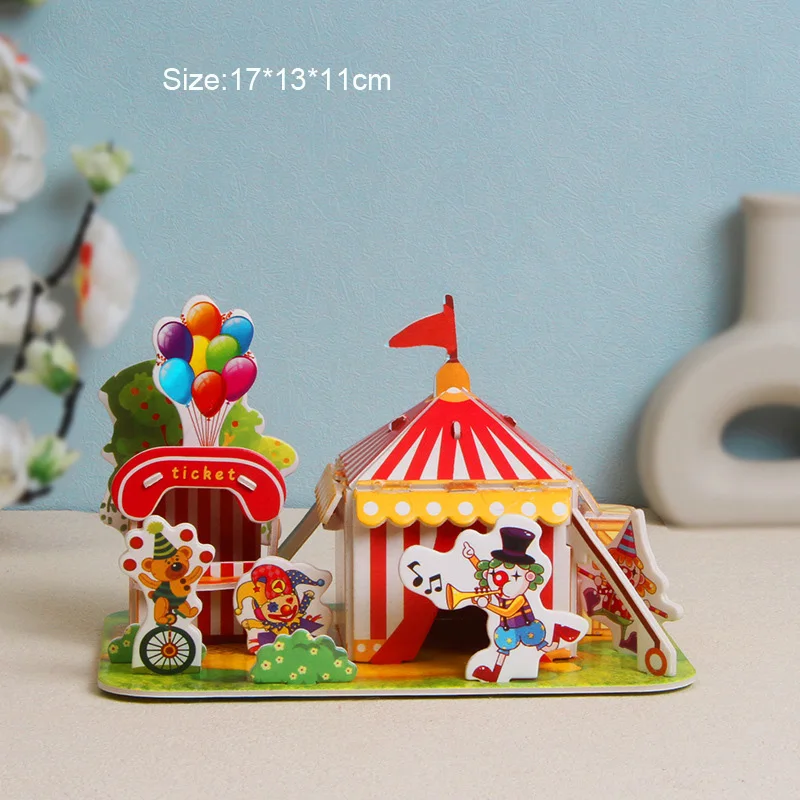 Rompecabezas 3D de papel artesanal para niños, modelo de construcción