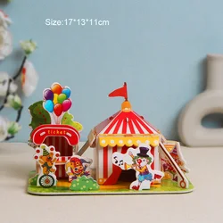 Rompecabezas 3D de papel artesanal para niños, modelo de construcción