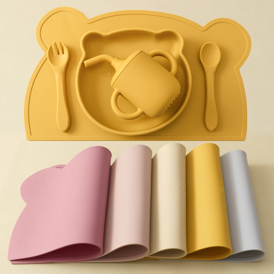 Vajilla de silicona para bebé: set cena con cuenco, plato y cubiertos - imagen 5