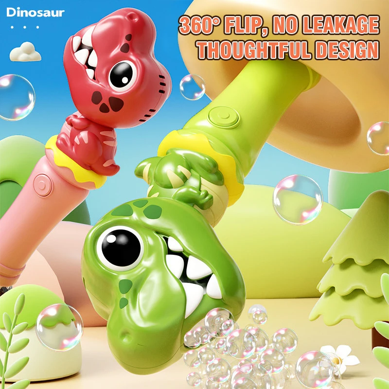 Máquina de burbujas portátil automática con dinosaurio y conejo - imagen 3