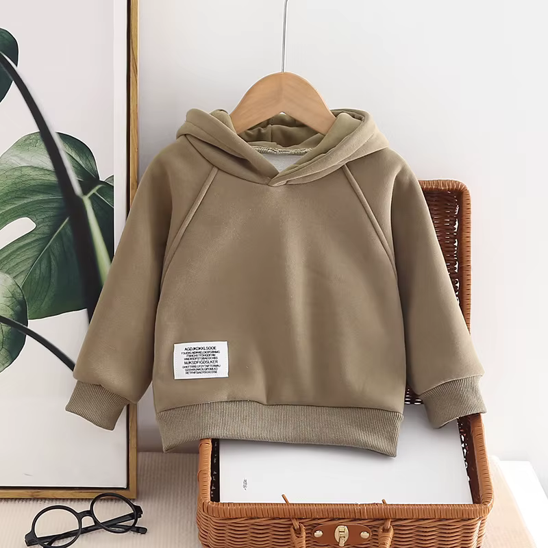 Sudadera con capucha acolchada de felpa para niños en otoño - imagen 2