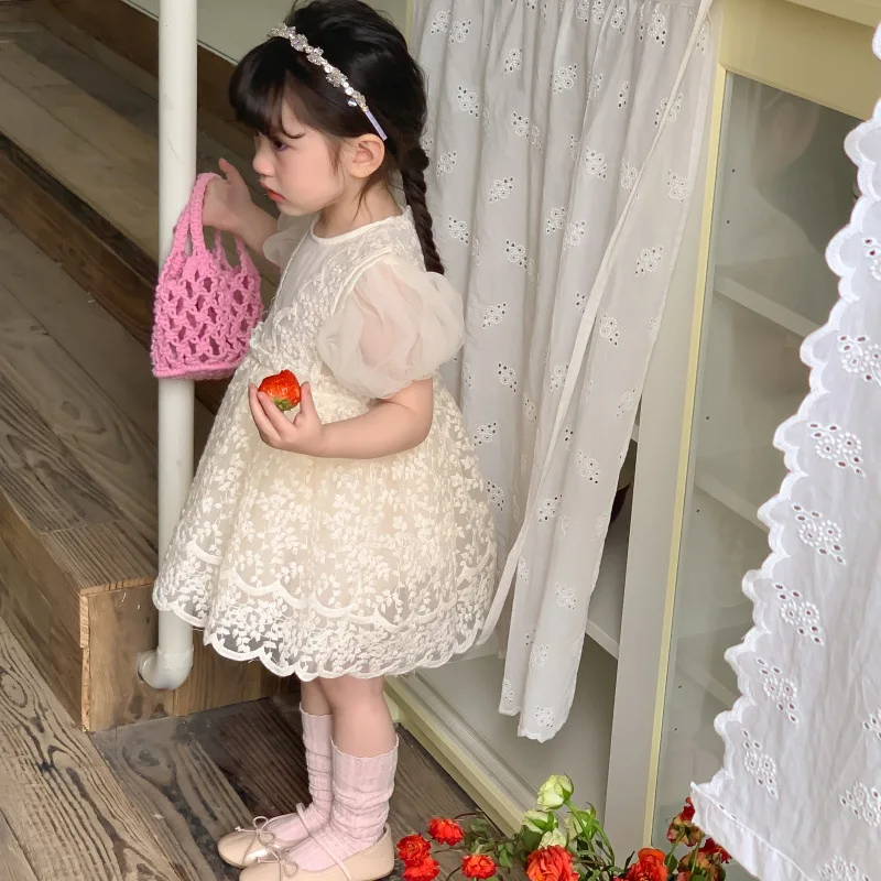Vestido de encaje MILANCEL para niña – Elegante manga corta verano - imagen 2