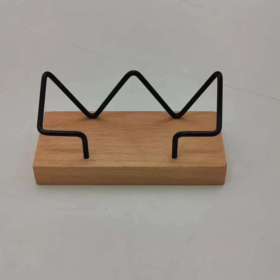 Tarjetero de madera y metal reciclados con organizador compacto - imagen 5