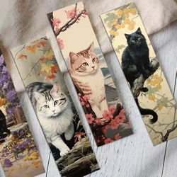 Marcapáginas de gato estilo japonés para niños y estudiantes
