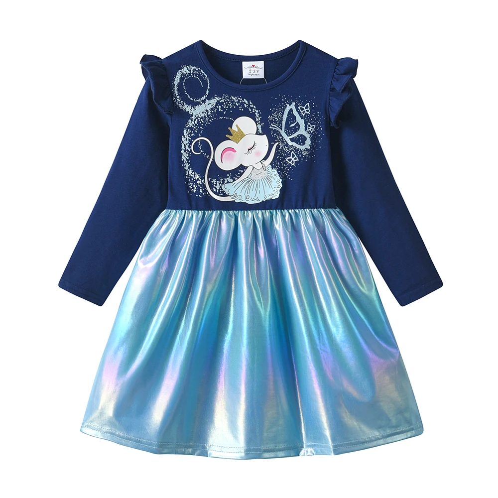 Vista del vestido infantil con manga larga