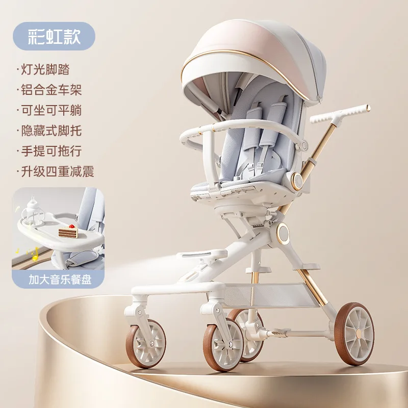 Carrito bebé plegable con una mano, reclinable para recién nacidos - imagen 5
