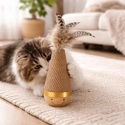 Juguete para gatos interactivo con plumas resistentes a mordidas