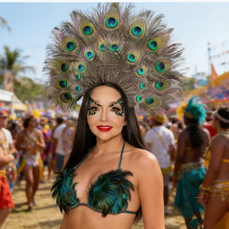 Diadema de plumas de pavo real – Estilo años 20 para niñas