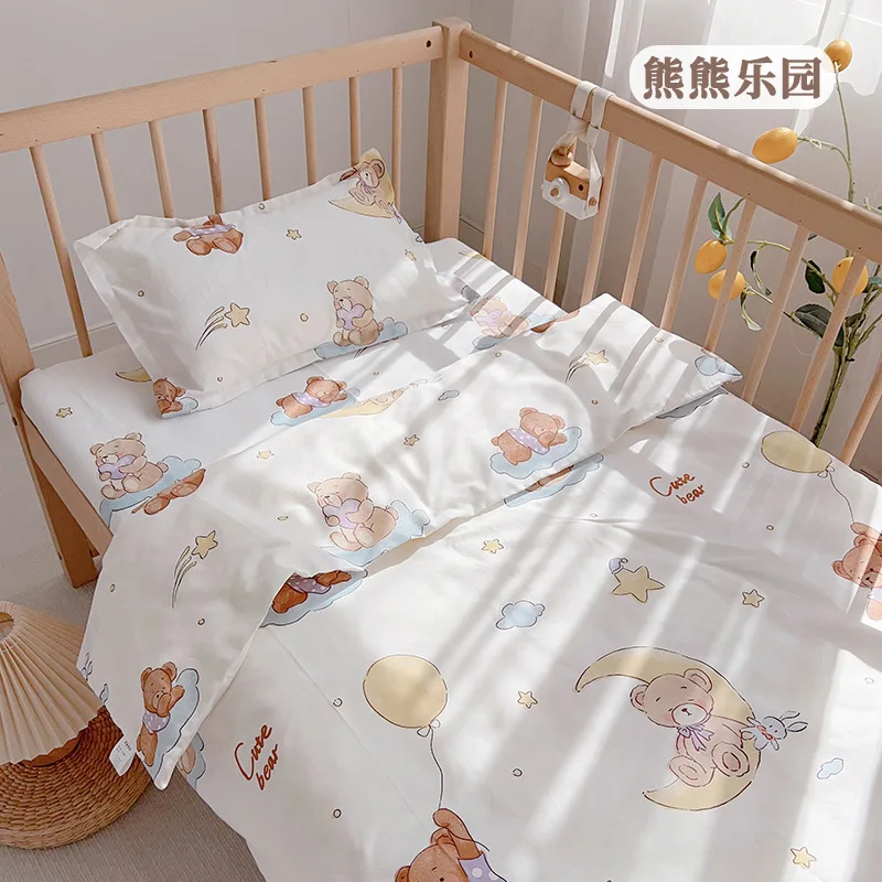 Ropa de cama para cuna bebé algodón con estampado dibujos animados - imagen 3