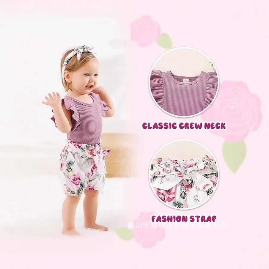 Ropa de verano para bebé: mono sin mangas y pantalón corto lazo - imagen 5