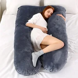 Almohada de embarazo en U para dormir, lactancia y soporte completo